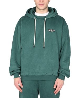 MOUTY "dallas" Cotton Hooded Sweatshirt With Logo - Green
