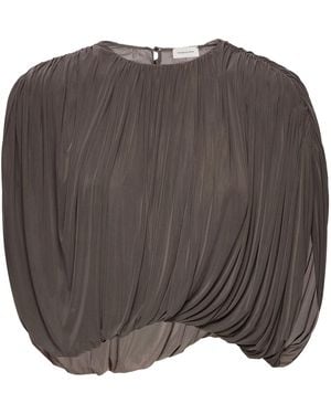 Magda Butrym Draped Cupro Top - Brown
