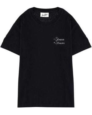 MC2 Saint Barth Graphic Crew Neck T-Shirt - Black