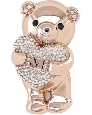 Max Mara Metal And Rhinestone Brooch - Pink