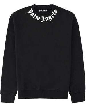 Palm Angels Felpa Con Logo - Black