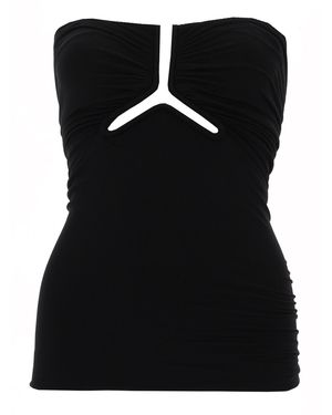 Rick Owens Ruched-Effect Tube Top - Black
