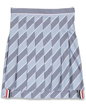 Thom Browne Pleated Mini Skirt For Girls - Blue