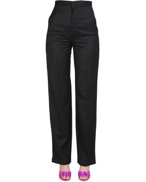 ANOUKI Straight Leg Wool Trousers - Black