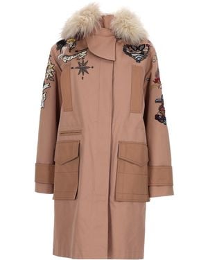 Valentino Cappotto Con Decorazioni - Brown