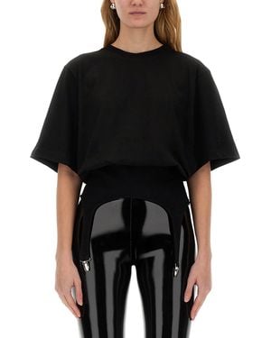Fiorucci T-Shirt With Suspenders - Black