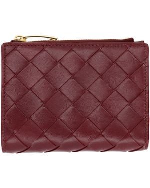 Bottega Veneta "Bi-Fold" Wallet - Red