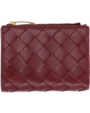 Bottega Veneta "Bi-Fold" Wallet - Red