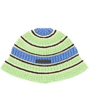 Stella McCartney CAPPELLO A SECCHIELLO IN COTONE CROCHET - Blu
