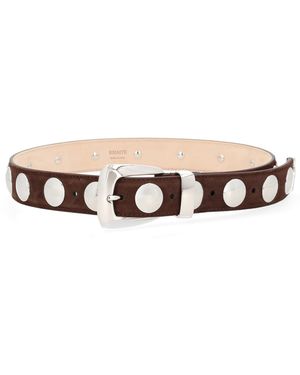 KHAITE Studded Buckle Belt - Natural