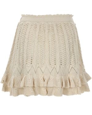 Isabel Marant Nelle Cotton Crochet Miniskirt - Natural