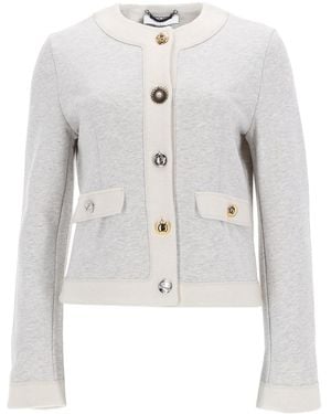 Moschino Cardigan With Buttons Cotton Jumpers - White