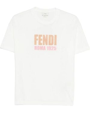 Fendi T Shirt With Logo - White