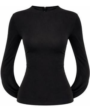 Alexander Wang Solid Round Neck Top - Black