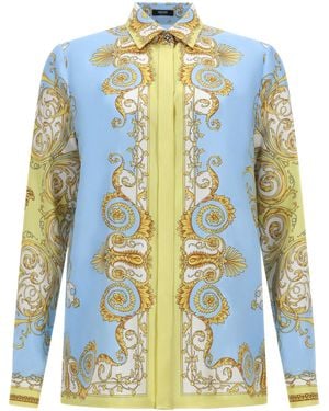 Versace Baroque Print Shirt - Yellow