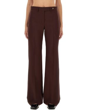 Paul Smith Tailored Burgundy Wool Bootcut Trousers - Brown