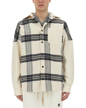 Palm Angels Oversized Check Overshirt - Gray