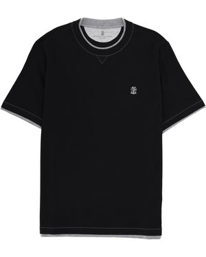 Brunello Cucinelli T-Shirt With Logo - Black