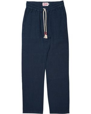 MC2 Saint Barth 100% Linen Trousers - Blue