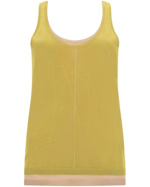 Paul Smith Solid Scoop Neck Top - Yellow