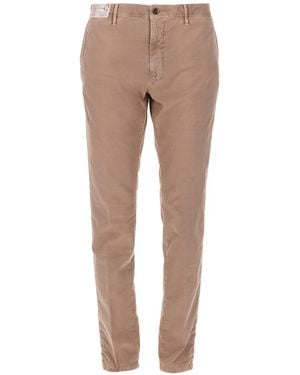 Incotex Pantalone Con Patch Logo - Natural