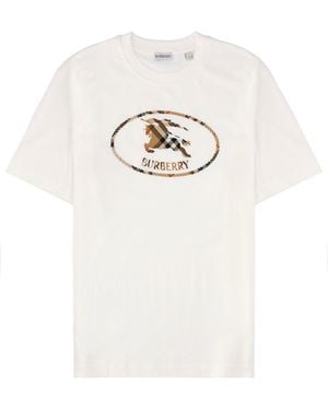 Burberry "Check" T-Shirt - White