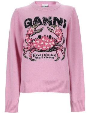 Ganni Maglia "Crab" - Pink