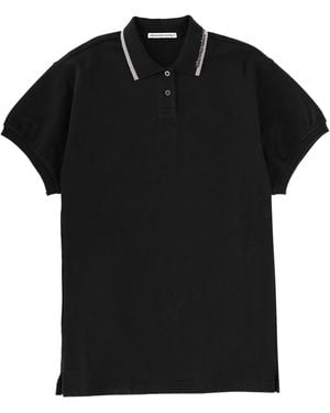 T By Alexander Wang Alexanderwang. T Cotton Mini Polo Dress - Black
