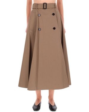 Burberry "Brenda" Midi Skirt - Natural