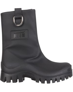 MSGM Matte Mid-Calf Rain Boots - Black