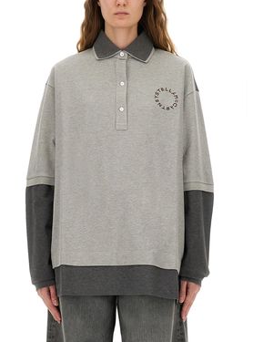 Stella McCartney Logo Shirt Collar Polo - Grey