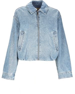 MICHAEL Michael Kors Denim Bomber Jacket - Blue