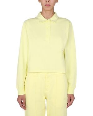 Helmut Lang Polo Shirt With Embroidered Logo - Yellow