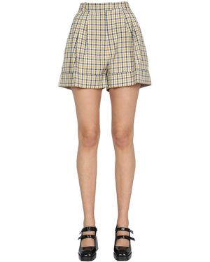 Baum und Pferdgarten Nomade Pleated Shorts With Check Print - Natural