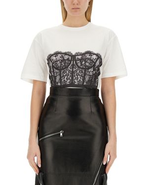 McQueen Corset Print T-shirt - Black