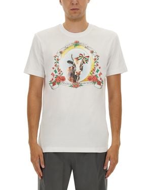 Moschino Front Logo Print T-Shirt - White
