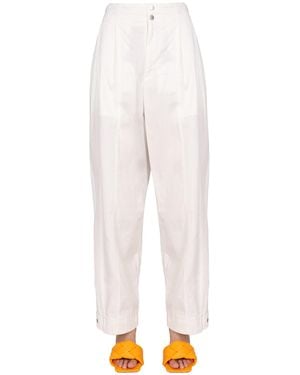 Bottega Veneta Wide Leg Trousers With Front Button Closure For - White