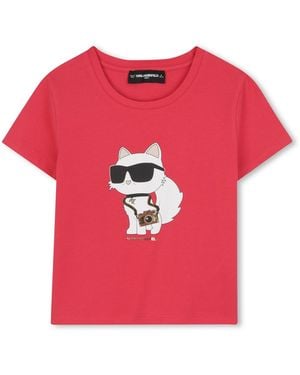 KARL LAGERFELD T-Shirt With Logo - Pink