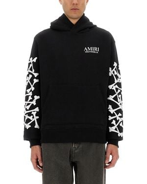 Amiri Stacked Bones Print Hoodie - Black