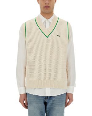 Lacoste Cotton Knit Vest-Uomo - Neutro
