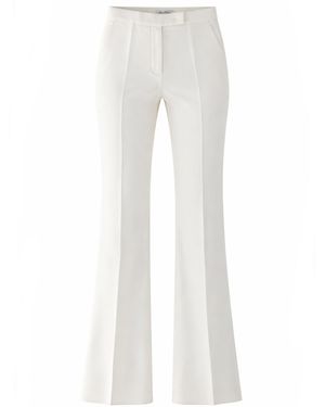 Max Mara Flared Flat Front Pant - White