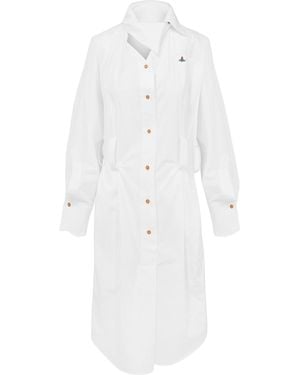 Vivienne Westwood Shirt Collar Midi Dress - White