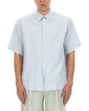 Lanvin Striped Silk-Blend Shirt - White