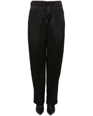 Proenza Schouler Slouch Fit Trousers In Satin - Black