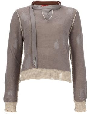DIESEL Maglia Sfrangiata -Dracarina" - Brown