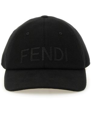 Fendi Cappello Da Baseball Con Logo - Nero