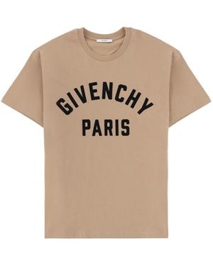 Givenchy T-Shirt With Logo Cotton T-Shirts - Natural