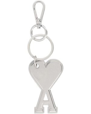 Ami Paris Keychain With Logo - White