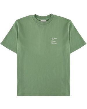 Drole de Monsieur "Slogan Calligraphy" T-Shirt - Green