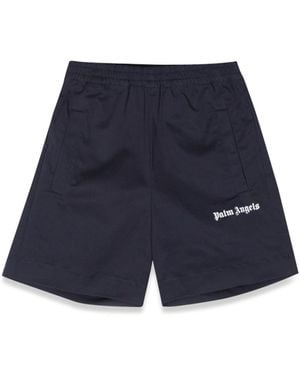 Palm Angels Logo Shorts - Blue